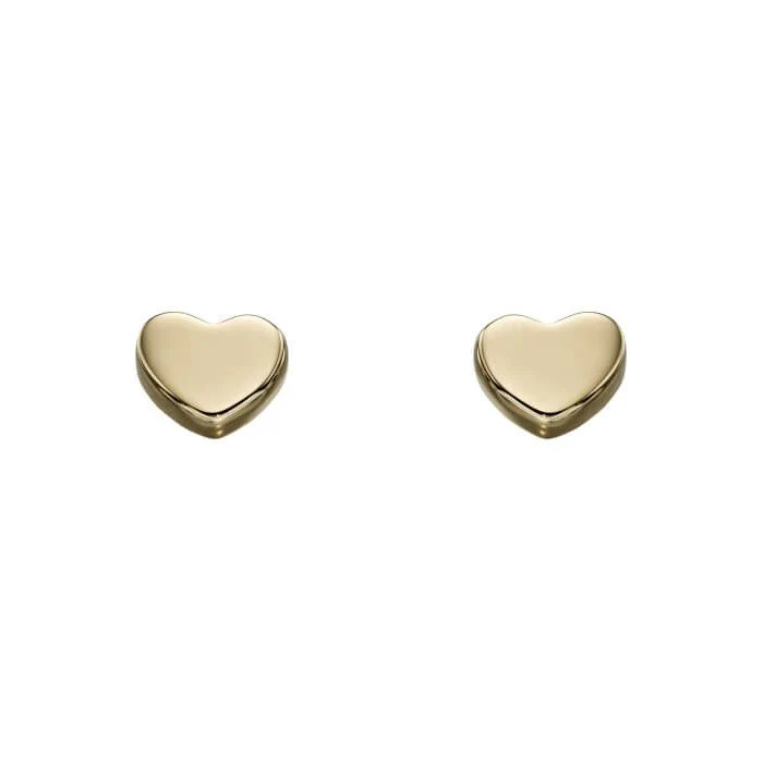 9ct Solid Gold Heart Stud Earrings - Image 3