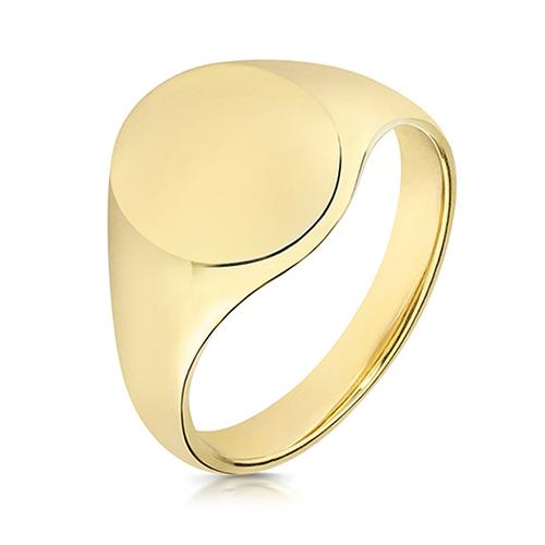 9ct Gold Oval Signet Ring for Men
