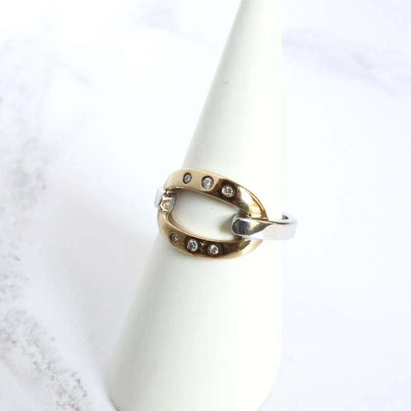 9ct White and Yellow Gold Diamond Ring - Image 6