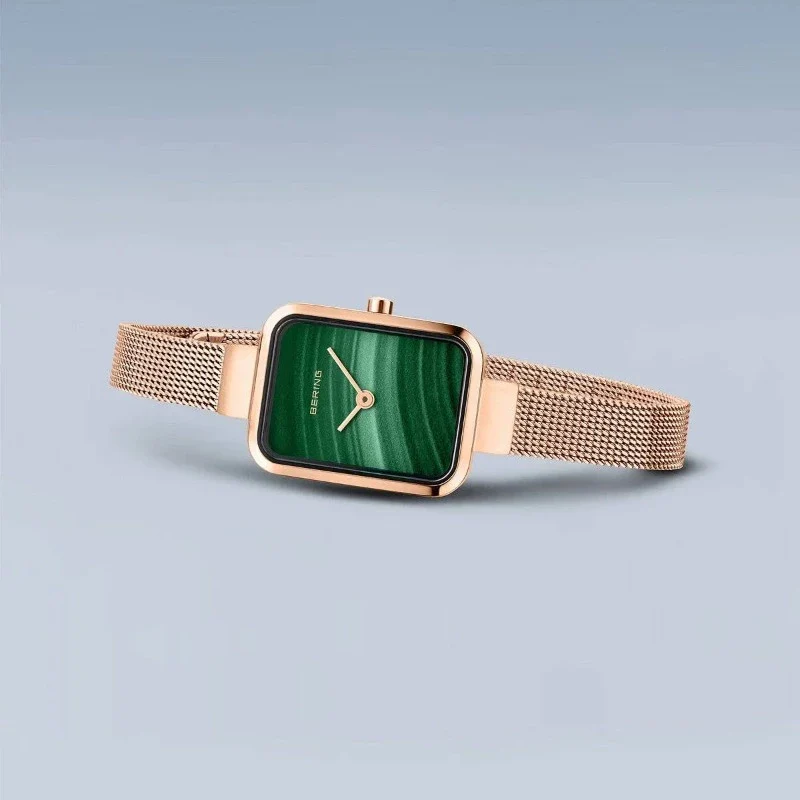 Bering Ladies Petite Square Watch in Rose Gold Malachite 14520-368 - Image 4