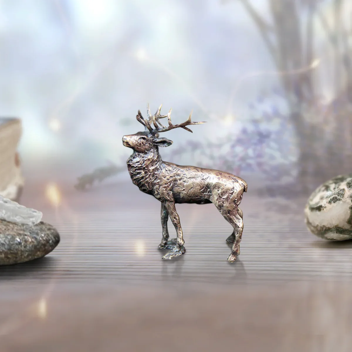 Solid Bronze Stag Sculpture