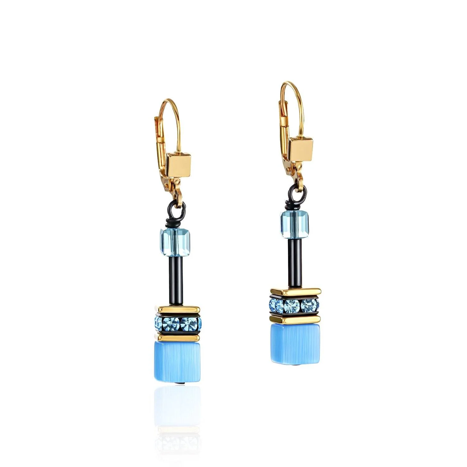 Coeur de Lion Geocube Earrings in 'Multicolour Rainbow Gold' 2838/20-1573