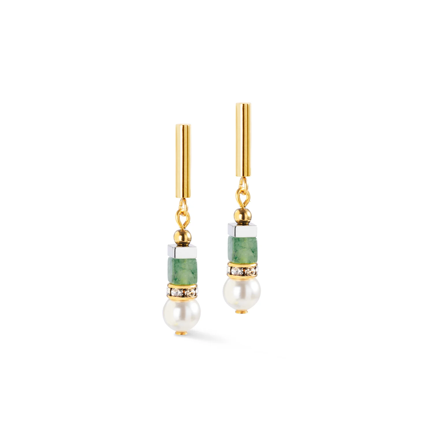 Coeur de Lion Precious Fusion Earrings in Green-White