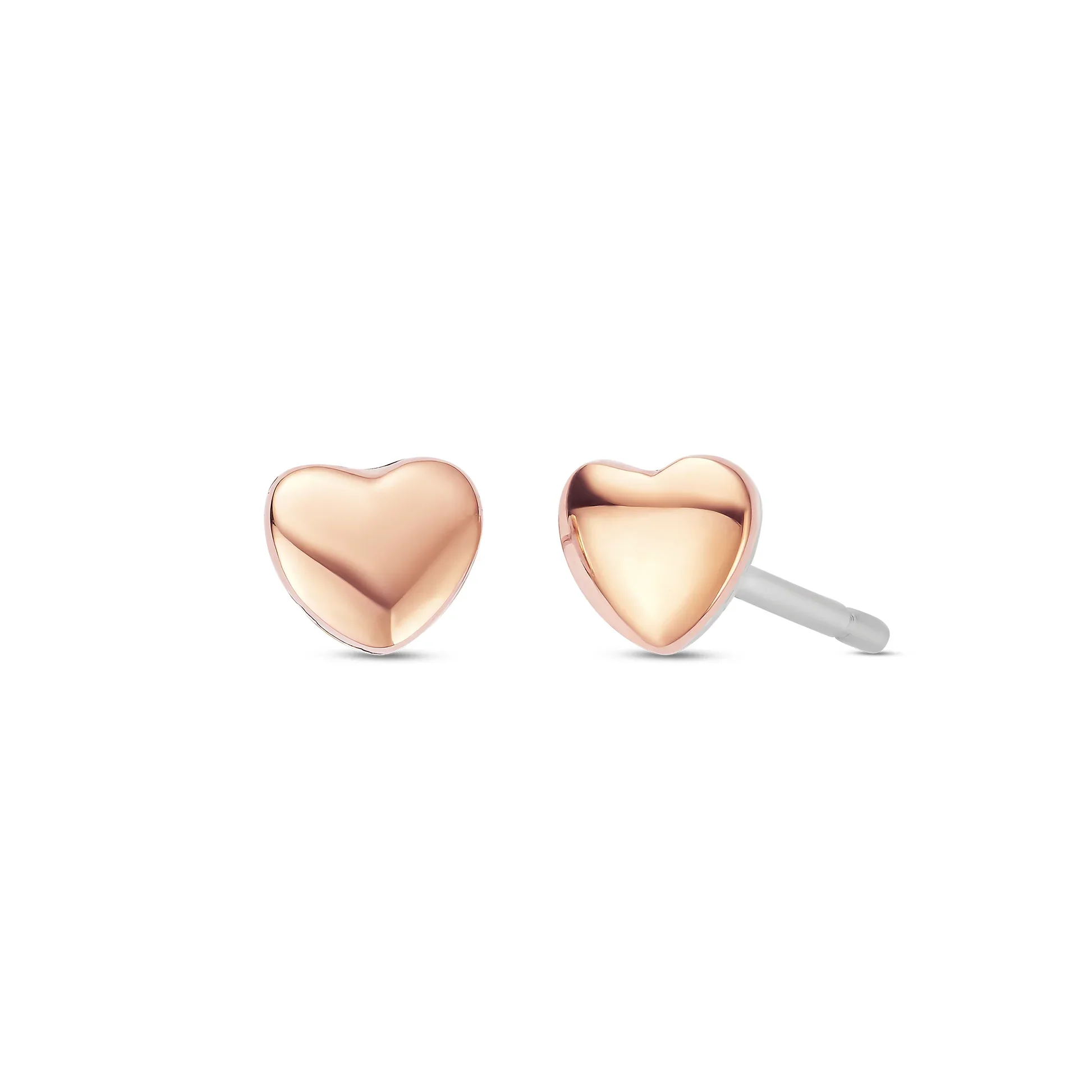 Forever Yours Sterling Silver & 9ct Rose Gold Love Heart Earrings