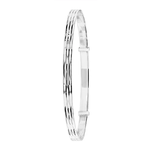 Ladies Silver Expandable Bangle