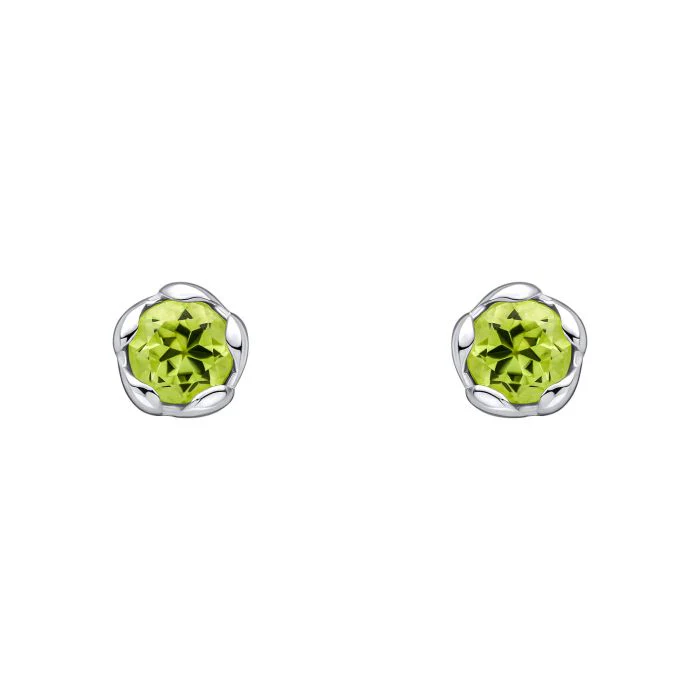 Laura Ashley Green Peridot Petal Stud Earrings