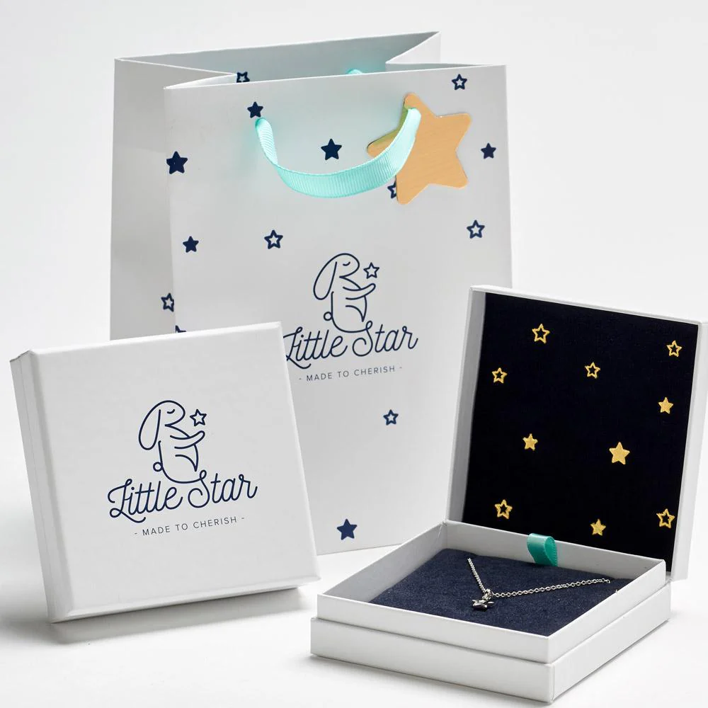 Little Star Medium Silver Star Stud Earrings - Image 2