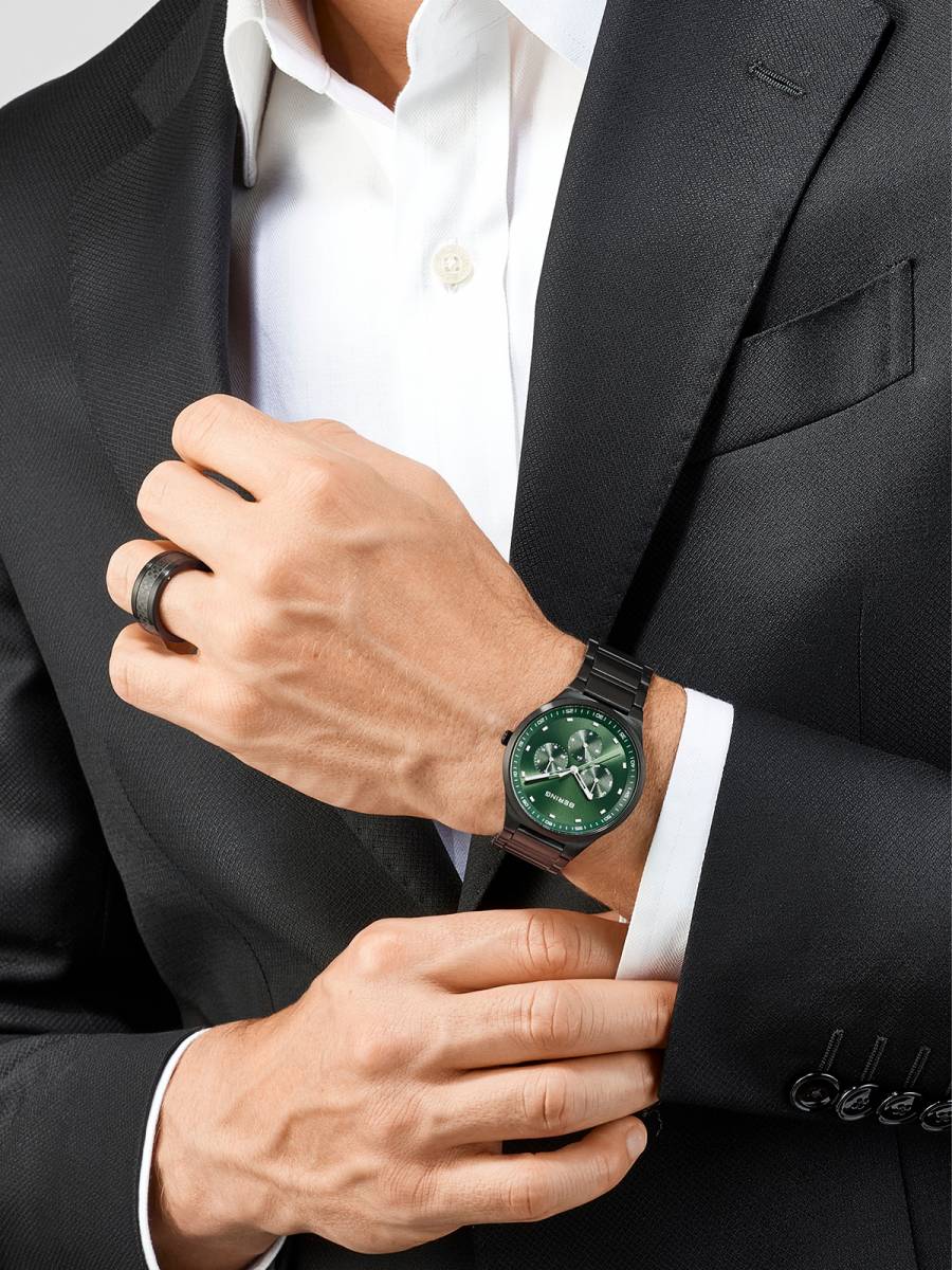 Men's Bering Watch Black Green 11740-728 - Image 6