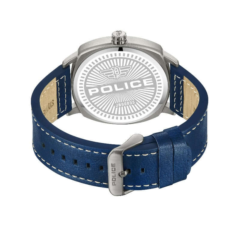 Men's Police Undaunted Watch Navy Leather Strap - Image 3