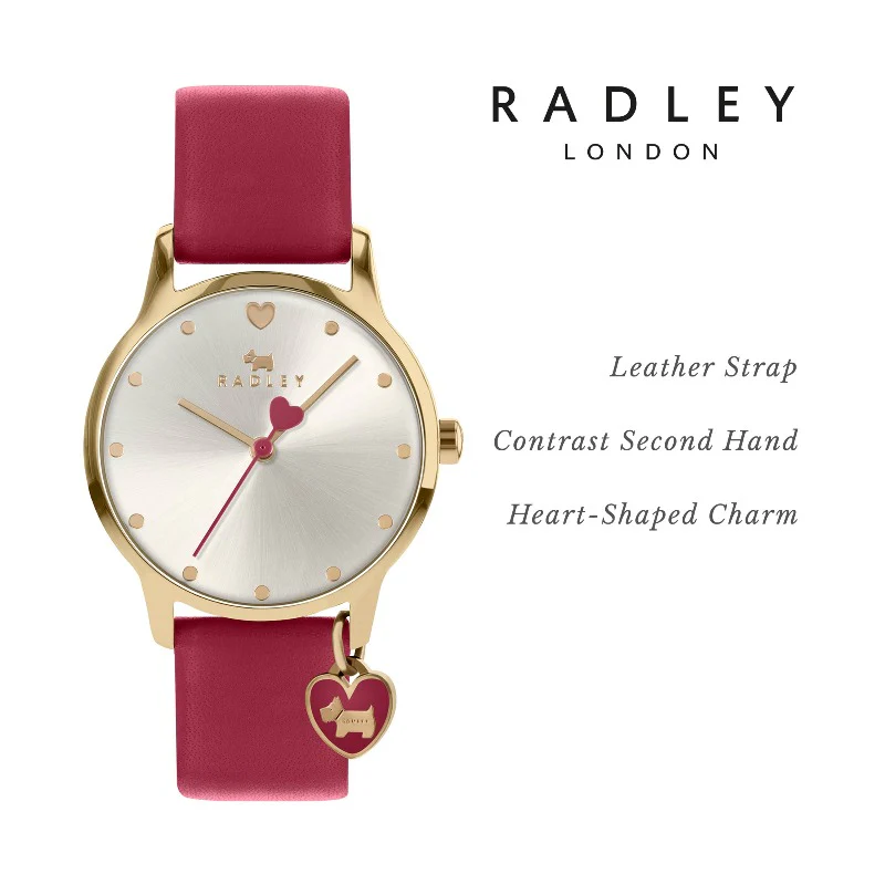 Radley Ladies Watch Red Leather Strap Red Heart RY2920A - Image 4