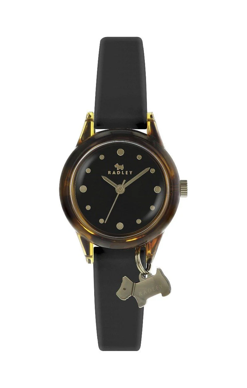 Radley Watch Black Silicon Strap Tortoishell Plastic Case RY2324