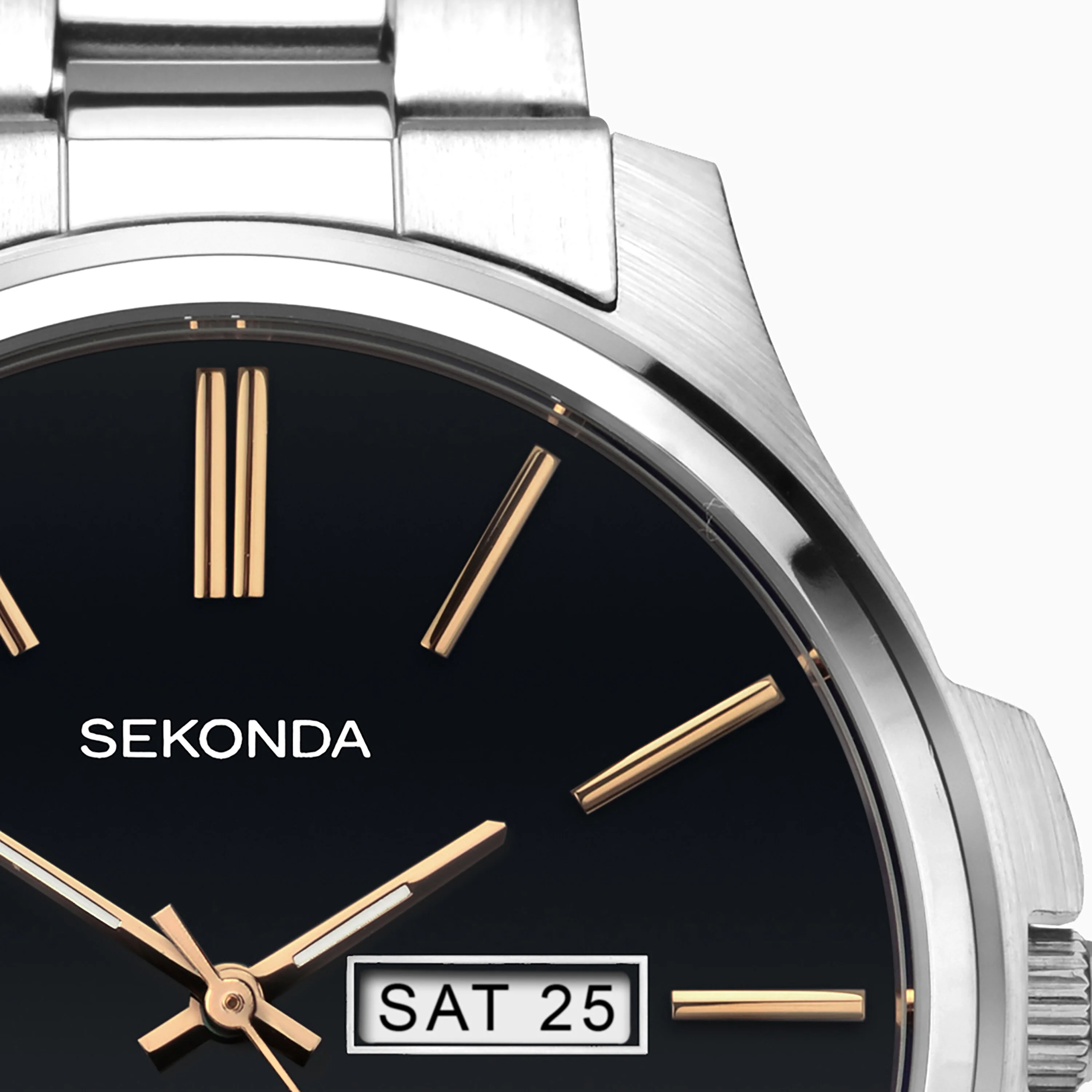 Sekonda Gents Classic Watch with Black Dial and Rose Gold Details - Image 2