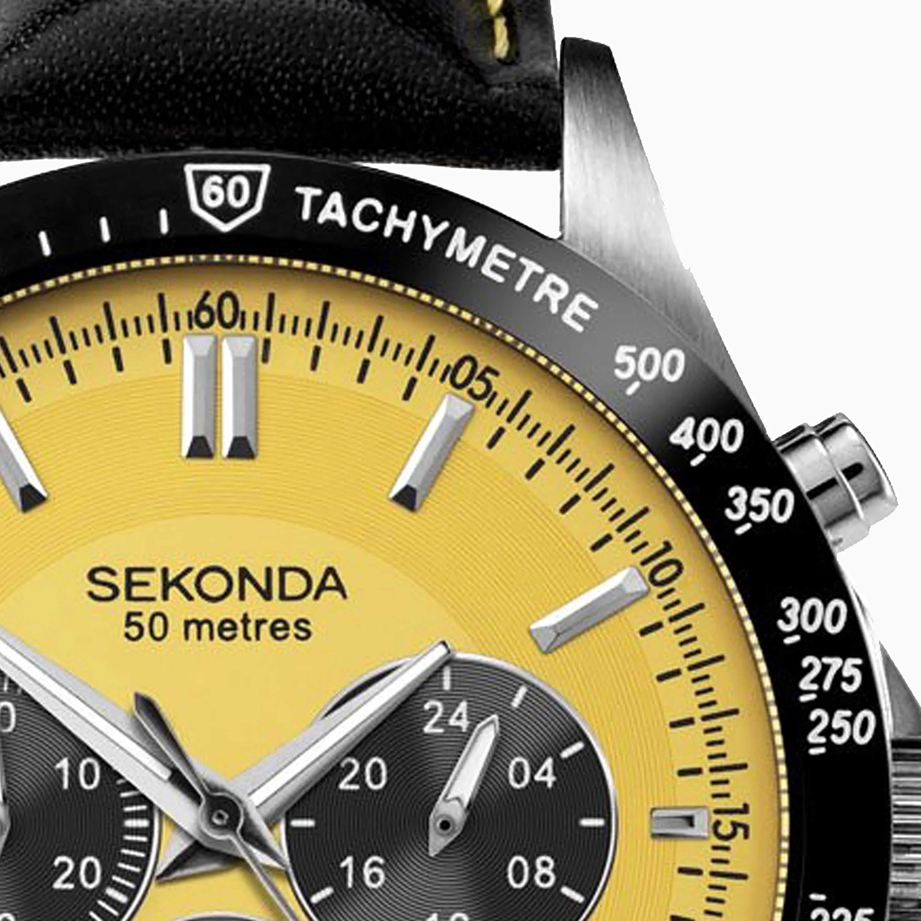 Sekonda Men's Watch Yellow Dial Black Strap 1395 - Image 2