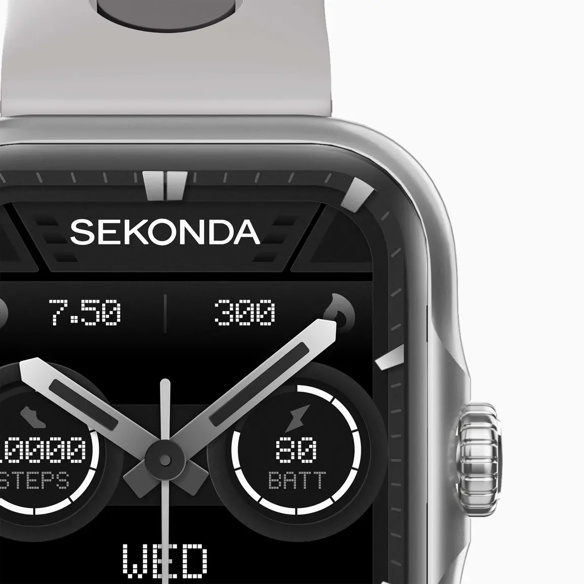 Sekonda Motion Pro GPS Smart Watch Silver Silicone Strap (30241) - Image 3