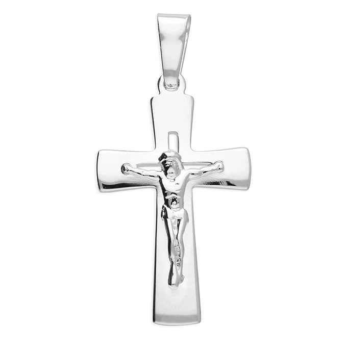 Silver Plain Crucifix Cross Pendant