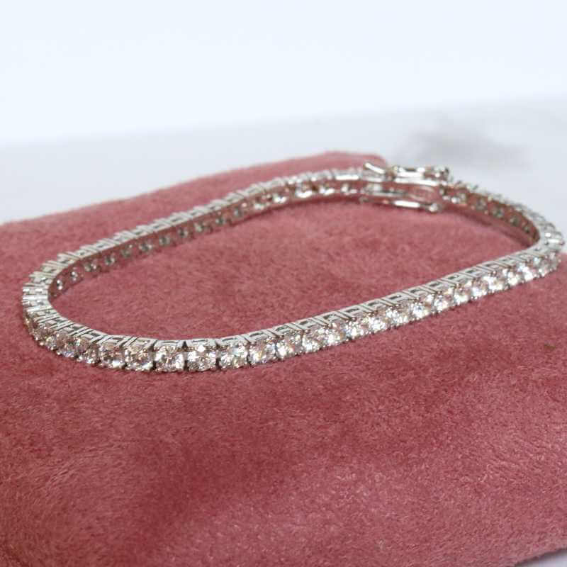 Silver Tennis Bracelet with Cubic Zirconia - Image 2