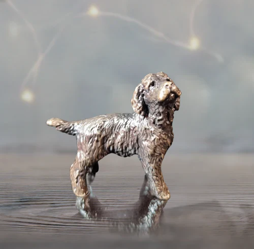 Solid Bronze Cockapoo Miniature Sculpture - Image 3