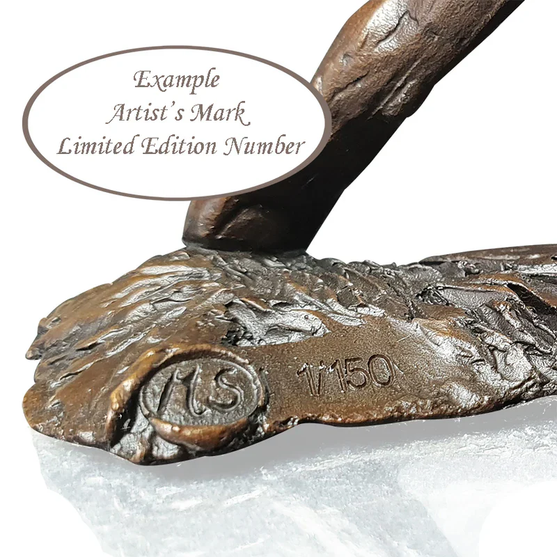 Solid Bronze Small Hare Running Sculpture (Limited Edition) - Image 4