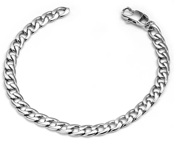 Stainless Steel Curb Bracelet for Men - Image 2