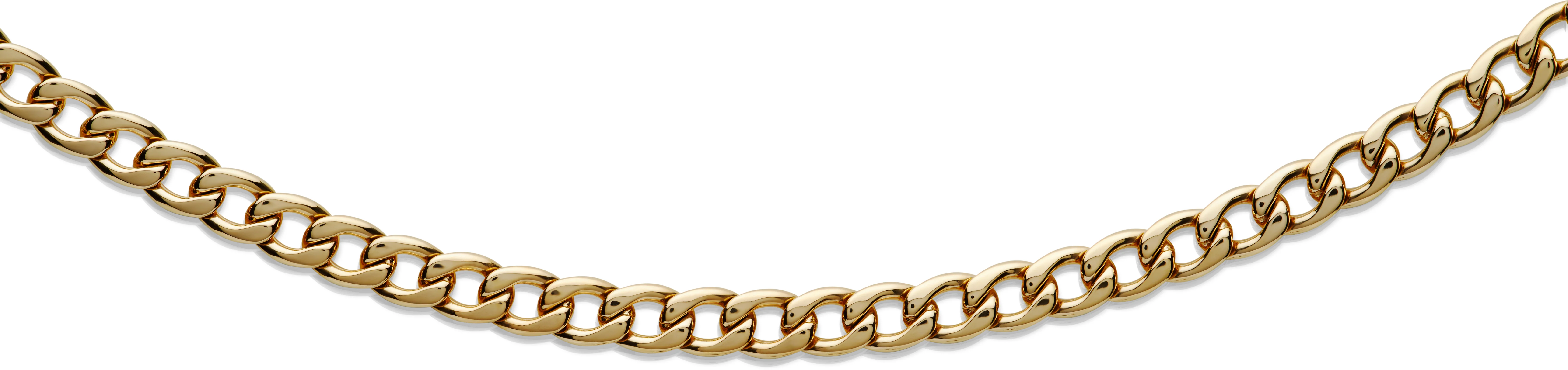 Steel Necklace with Polished Yellow Gold IP Plating - Image 3