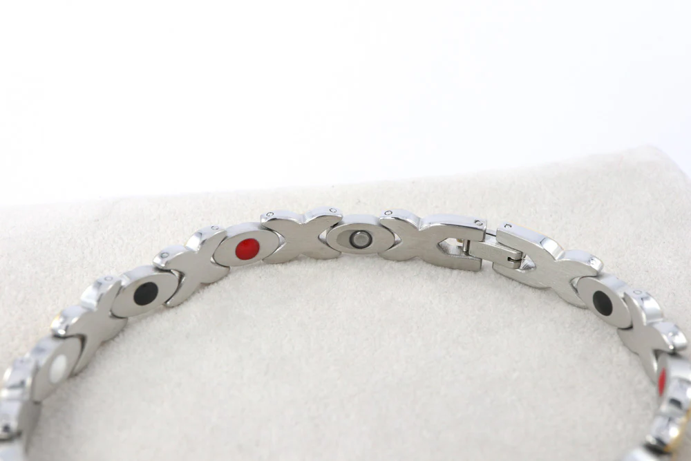 Two-Tone Stainless Steel "Kiss" Bracelet - Image 3