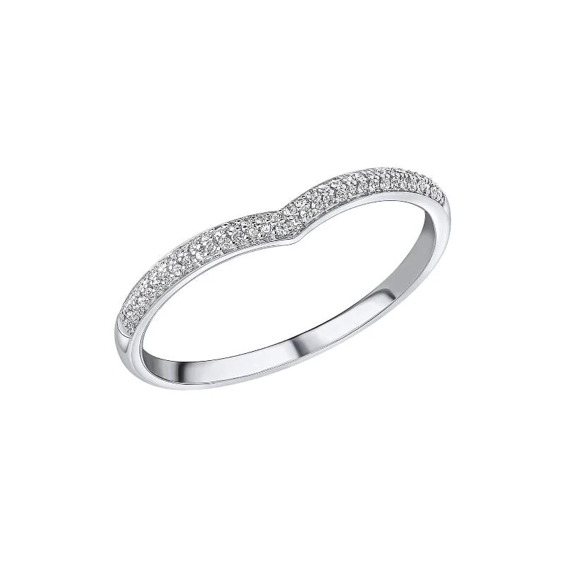 White Gold Diamond Studded Wishbone Ring